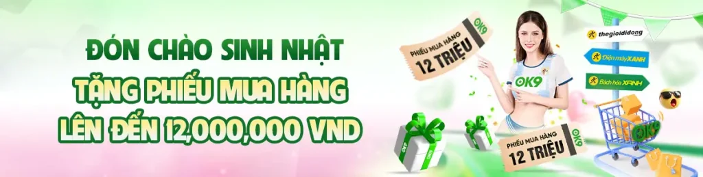 OK9 tặng phiếu mua hàng lên đến 12,000,000 VND